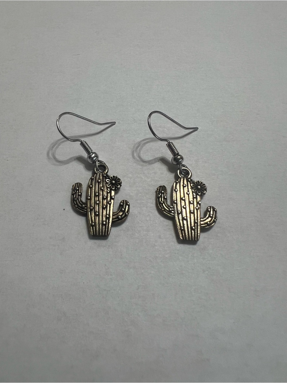 Cactus Dangle Earrings - Gold Tone Women Jewelry